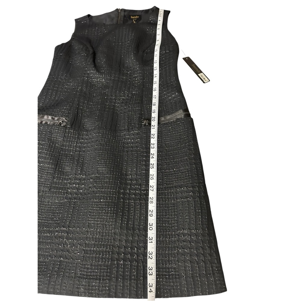 Laundry by Shelli Segal BlackTextured Sleeveless Shift /Mini Dress Size 8 - Picture 5 of 7